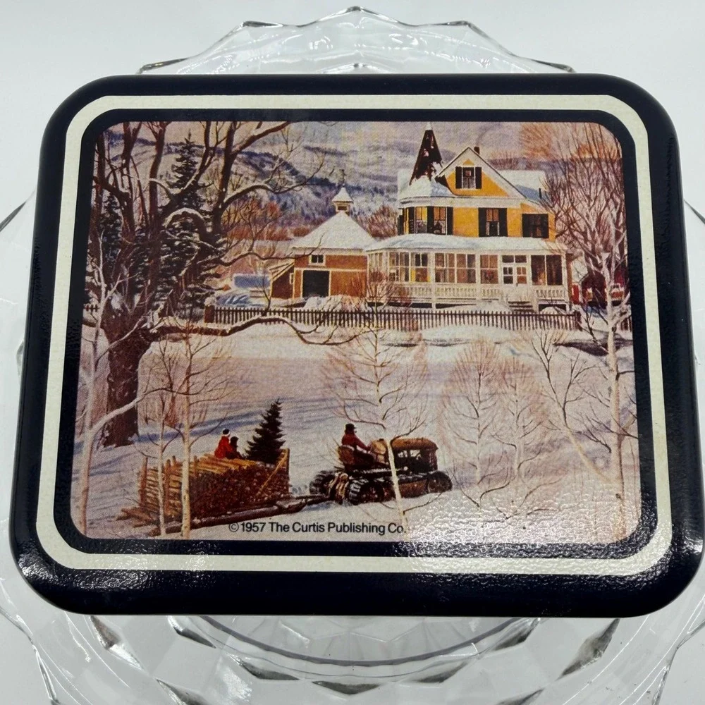 Saturday Evening Post Tin Box Collectible VTG Metal Trinket Storage Picnic Scene